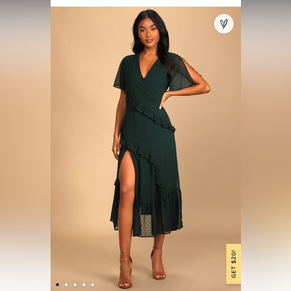 Lulus Size Large Green Wedding Guest Dress